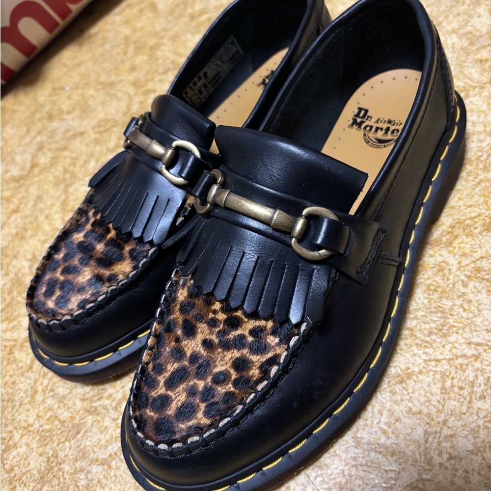 Dr. Martens Black Leopard Loafers
